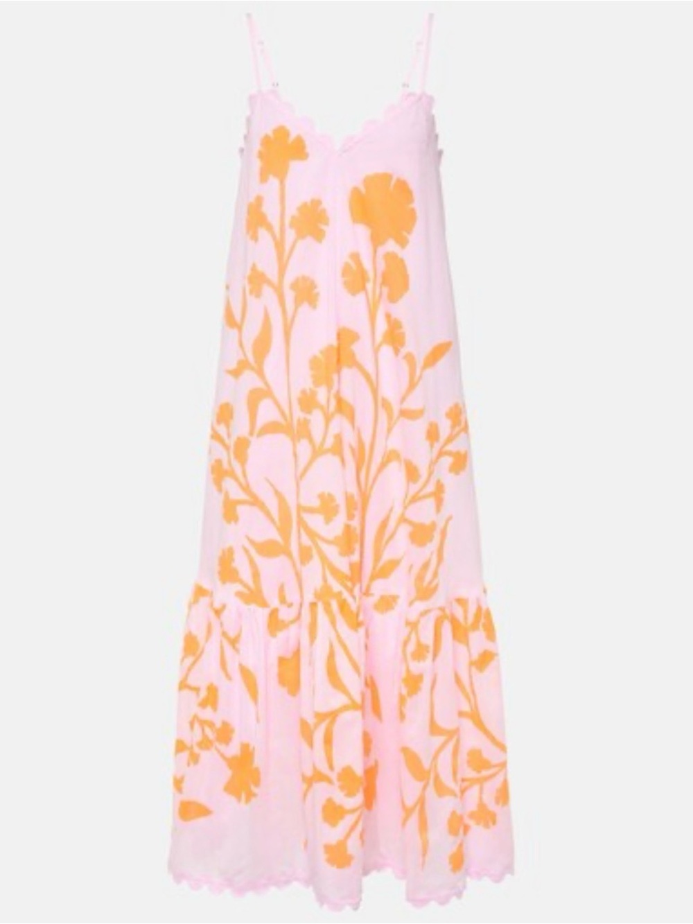 Juliet Dunn Floral Tiered Cotton Maxi Dress Size 2